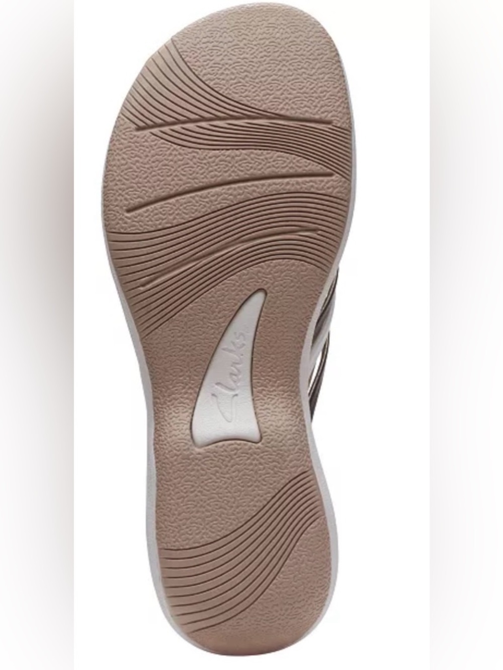 NWT Clarks Breeze Metallic Beige and White Braided Thong/flip-flop Sandals - Picture 4 of 8